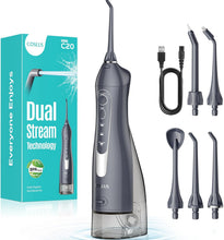 Carica l'immagine nel visualizzatore di Gallery, Idropulsore Dentale Portatile, Irrigatore Orale Professionale 4 Modalità e 5 Ugelli di Ricambio con rotazione di 360 °, Ricaricabile USB, IPX7 Impermeabile, Adatto a viaggio e a casa