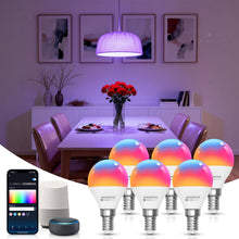 Carica l'immagine nel visualizzatore di Gallery, Aigostar Lampadine Alexa, Lampadine Wifi G45 E14 6.5W, Lampadina Smart RGBCW Compatibile con Alexa/Google Home, Nessun H