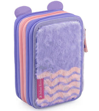 Carica l&#39;immagine nel visualizzatore di Gallery, Julian Ross Teddy Bear Fluffy Astuccio Triplo Riempito Peluche Bambina, 45 Accessori Scuola Elementare, 3 Zip, Scomparti Organizzati, Pastelli, Pennarelli, Colla, Forbici