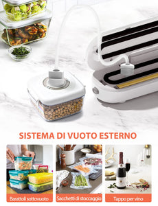 Macchina Sottovuoto Alimenti, Portatile Macchina Sottovuoto Professionaleper Alimenti Secci e Umidi Macchina Sigilla Sacchetti, Macchina Sottovuoto per Sous Vide con 15 Sacchetti