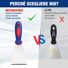 Carica l'immagine nel visualizzatore di Gallery, WORKPRO Set di Spatole Professionali in Acciaio Inox, 4 Pezzi