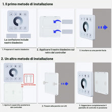 Carica l'immagine nel visualizzatore di Gallery, TOPAI Controller LED Dimmer Touch Panel telecomando RF DC 5-24V 15A*2 (Potenza massima 12V 360W/24V 720W) Telecomando wi