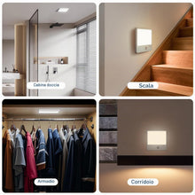 Carica l'immagine nel visualizzatore di Gallery, Lampada a Batteria Senza Corrente, Ricaricabile Plafoniera LED Soffitto con Sensore di Movimento, Luci Senza Filo per Ba