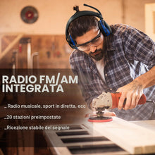 Carica l'immagine nel visualizzatore di Gallery, PROTEAR Cuffie Antirumore Bluetooth con radio FM / AM e microfono incorporato, Cuffie protettive contro il rumore perfette per Falciare, Segare, Officina, SNR 30dB