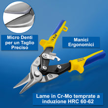 Carica l'immagine nel visualizzatore di Gallery, S&amp;R Cesoie per Lamiera Professionali 250 mm, Forbici per Lamiera, Cesoie per Cartongesso - TAGLIO DRITTO - Lame Lunghe 3