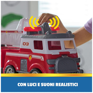 Paw Patrol, Camion dei Pompieri di Marshall, con Scala di 61 cm Allungabile, Luci e Suoni, Mini Veicolo, Personaggi Chase, Marshall e Skye Inclusi, Giocattoli per Bambini e Bambine, 3+ Anni