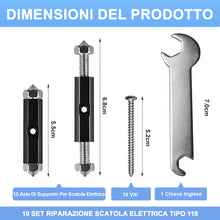 Carica l'immagine nel visualizzatore di Gallery, 10 Set Riparazione Scatola Elettrica Tipo 118 – Asta di Supporto per Cassetta di Derivazione Esterna, Accessori per Elet