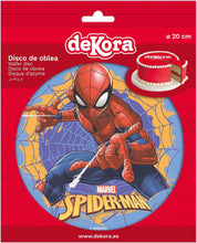 Carica l'immagine nel visualizzatore di Gallery, dekora - Cialda Spider-man per Torta | Decorazione per Torta di Compleanno per Bambini di Spiderman - 20 cm