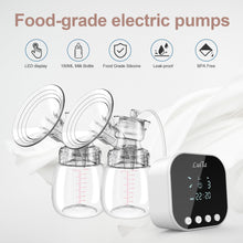 Carica l&#39;immagine nel visualizzatore di Gallery, Tiralatte elettrico doppio portatile Lulia: aspirazione potente e indolore, 4 modalità e 9 volumi di latte, disponibile in 2 misure di flangia, ricaricabile e molto silenziosa