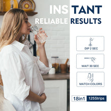 Carica l'immagine nel visualizzatore di Gallery, Nuovo 18 in 1 Kit di Test per l'Acqua 125 Strisce Reattive per la qualità dell'acqua di pozzi e rubinetti. Strisce per t