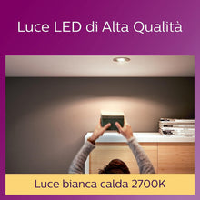 Carica l&#39;immagine nel visualizzatore di Gallery, Philips LED, Faretto, 6 pz, equivalente a 50W, attacco GU10, Luce Bianca Calda