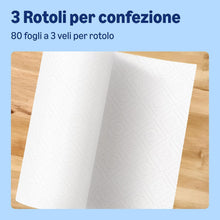 Carica l'immagine nel visualizzatore di Gallery, di Amazon Asciugamano da cucina super assorbente, 3 strati, 18 rotoli (6 confezioni da 3), 80 fogli per rotolo, certificato FSC