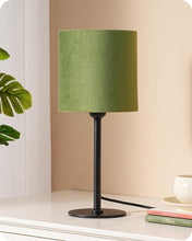 Carica l'immagine nel visualizzatore di Gallery, EDISHINE Lampada da Comodino, Paralume in Velluto, Base Metallo, Verde