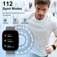 Carica l'immagine nel visualizzatore di Gallery, Smartwatch Uomo Donna, 1.95" Orologio Smartwatch con Chiamate Bluetooth, 110+ Modalità Sportive Fitness Tracker, Contapassi Watch con Sonno Cardiofrequenzimetro, IP68 Smart Watch per Android iOS, Nero
