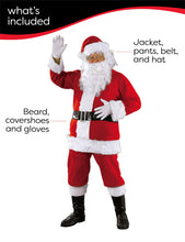 Carica l'immagine nel visualizzatore di Gallery, Rubies Costume Babbo Natale Deluxe adulti, Vestito completo e parruca con barba, Taglia Unica, Ufficiale Rubies per Natale, Feste, Carnivale, Cosplay