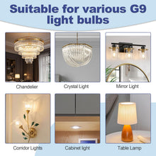 Carica l'immagine nel visualizzatore di Gallery, 20 pezzi portalampada G9 in ceramica – Preassemblati con cavo Teflon da 15 cm – Compatibili con lampadine LED e alogene