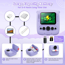 Carica l'immagine nel visualizzatore di Gallery, CalineGam Macchina Fotografica Bambini Istantanea, 2.0 Pollici Fotocamera Digitale Bambini con 32GB Scheda e Carta Fotografica, Regali di Natale Compleanno per 4 5 6 7 8 9 10 Ragazze Ragazzi (Viola)