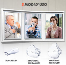 Carica l'immagine nel visualizzatore di Gallery, Aerosol Portatile Silenzioso, Macchina Aerosol per Adulti e Bambini, Ricaricabile Aerosol Portatile con 2 Maschere e Boc