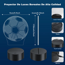 Carica l'immagine nel visualizzatore di Gallery, Dreamy Cubby Luce notturna a forma di pallone da calcio per bambini, lampada 3D con timer e telecomando, 16 colori inter