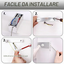 Carica l'immagine nel visualizzatore di Gallery, Applique da Interno con Sensore di Movimento LED 12W Bianco Freddo 6500K