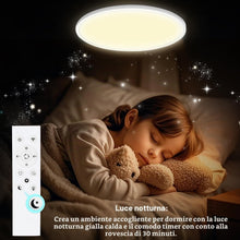 Carica l'immagine nel visualizzatore di Gallery, Plafoniera LED Soffitto, 3000K-6000K Dimmerabile con Telecomando, 24W 2800LM Plafoniere LED, IP54 Plafoniera Bagno Soffi