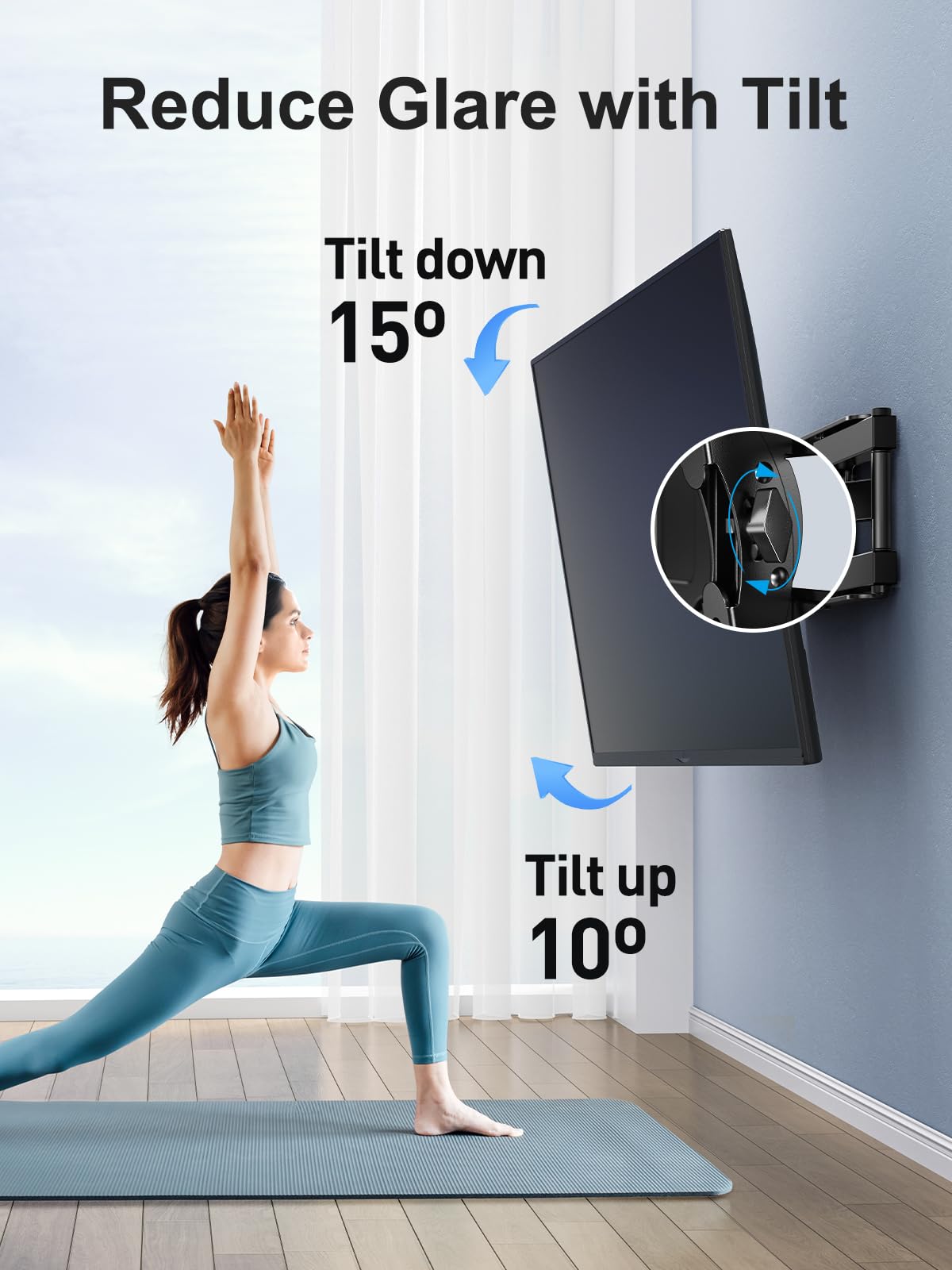 Supporto TV Parete Per 26-60 Pollici | Staffa Girevole Ed Estendibile Fino A 40kg VESA 400x400 - Foto 12