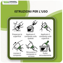 Carica l'immagine nel visualizzatore di Gallery, ToolSpace Set Spatole Giapponesi 4 Pezzi Acciaio Inossidabile Inox 50 80 100 120 mm Stucco Finitura Pareti Carrozzeria B