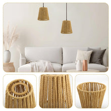 Carica l'immagine nel visualizzatore di Gallery, 4 Pezzi Paralume Abat Jour Rattan Retrò Boho Paralume