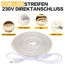 Carica l'immagine nel visualizzatore di Gallery, pcning Striscia LED 220 Volt COB 2M senza Trasformatore con Spina 4000K da Interno Esterno, 2 Metri Strisce LED Luce Nat