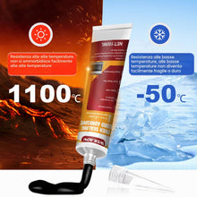 Carica l'immagine nel visualizzatore di Gallery, Colla Alte Temperature, Silicone Nero Alte Temperature