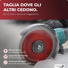 Carica l'immagine nel visualizzatore di Gallery, PRODIAMANT® Disco diamantato per piastrelle [115MMx22,23MM] – Disco da taglio per piastrelle, gres porcellanato, marmo e