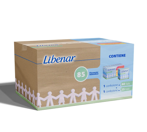 Libenar Soluzione Isotonica, Soluzione Fisiologica Salina per Detersione di Naso, Occhi, Orecchie e per l'Inalazione in Aerosol, Adatto a Neonati e Bambini, Flaconcini Monouso da 5 ml, 85 Flaconcini