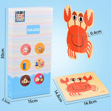Carica l'immagine nel visualizzatore di Gallery, GOLDGE 16 Pezzi Giocattoli Bambini Animali da Puzzle di Legno, Giochi Bambina 1 Anno 2 3 4 Anni Educativo Pattern Blocchi Regalo per Ragazzo Ragazza