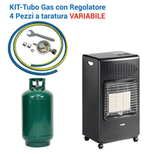 Carica l'immagine nel visualizzatore di Gallery, Crisalide®- Kit Tubo REGOLATORE Professionale 4 pz (Gas, Gpl) Cucina, Barbecue, Stufa: 1 Tubo+1 Regolatore+2 Fascette+1C