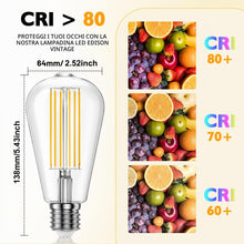 Carica l'immagine nel visualizzatore di Gallery, Lampadine LED Vintage Edison E27, 10W Filamento LED (Equivalenti a 100W), Luce Bianco Caldo 2700K, 1000LM, Non Dimmerabi