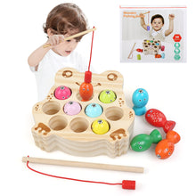 Carica l&#39;immagine nel visualizzatore di Gallery, LinStyle Giochi Bambini 3 Anni, Giochi di Pesca, Giochi Montessori Magnetici di Pesca in Legno mit 10 Pesci e Due Canne da Pesca, Regalo Bambino per 3 4 5 6 Anni