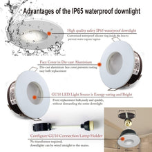 Carica l'immagine nel visualizzatore di Gallery, Sweier IP65 Faretto da Incasso per Bagno, Colore Bianco (Lampadine non Incluse), GU10 Impermeabile (Incluso Attacco GU10