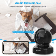 Carica l'immagine nel visualizzatore di Gallery, wansview 2K Telecamera Wifi Interno, Videocamera Sorveglianza Interno Wifi con Audio Bidirezionale e Funziona con Alexa, Telecamera Sorveglianza Wifi con Notifiche in Tempo Reale (nero)