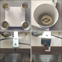 Carica l'immagine nel visualizzatore di Gallery, Lampadario Faretti Orientabili 4 Punti Luce Base GU10 max. 4x50W Due Montaggi Possibili Faretti Soffitto o Faretti Paret