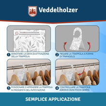 Carica l'immagine nel visualizzatore di Gallery, Veddelholzer 8X Trappola per Tarme dei Vestiti Trappola contro le Tarme dei Vestiti nel Guardaroba Trappola Triangolare 