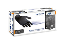 Carica l'immagine nel visualizzatore di Gallery, Reflexx R78, Guanti in Nitrile Neri senza Polvere Gr 4, 100 Pezzi, Nero taglia L