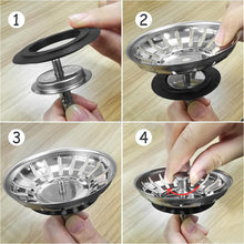 Carica l'immagine nel visualizzatore di Gallery, 2 Pezzi Filtro per Lavello,Tappo filtro per Lavello da Cucina, Filtro per Lavello Cucina in Acciaio Inox,filtro lavello,