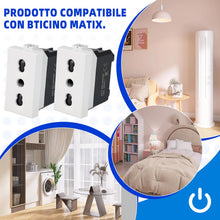 Carica l'immagine nel visualizzatore di Gallery, VOLTIX 2 PEZZI Presa Bipasso Bivalente 2P+T 10/16A Prese Elettriche da Muro Compatibile con Bticino Matix (2)