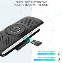 Carica l'immagine nel visualizzatore di Gallery, AGPTEK Vivavoce Auto Bluetooth 5.0 con Siri Assistente Comandi Vocali di Google Altoparlante Kit e Scheda TF Supporto per Aletta Parasole Connessione Automatica, Nero