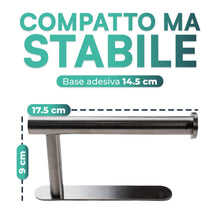 Carica l'immagine nel visualizzatore di Gallery, - Porta Carta Igienica Adesivo Moderno Senza Fori, Installazione Rapida, Grigio e Nero