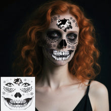 Carica l'immagine nel visualizzatore di Gallery, 8 Halloween Tatuaggi Temporanei, Tatuaggio Halloween per il viso, Impermeabile Tatuaggio Temporaneo, Cicatrice Ragno Tat