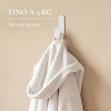 Carica l'immagine nel visualizzatore di Gallery, DEKAZIA® Set 4 Ganci Adesivi Bianchi da Parete Senza Fori, Extra Forti
