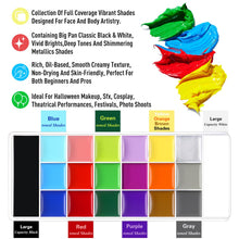 Carica l'immagine nel visualizzatore di Gallery, UCANBE Palette Trucco Halloween Viso e Corpo, 20 Colori a Base Oleosa