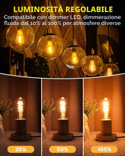 Carica l'immagine nel visualizzatore di Gallery, Lampadine E27 Vintage LED, Dimmerabile Lampada 4W, bagliore caldo 2200K