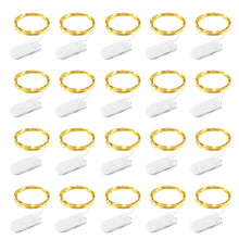 Carica l'immagine nel visualizzatore di Gallery, Luci LED a Batteria, 20 Pezzi Luci Stringa 1M Filo di Rame con 10 LEDs Catena Luminosa Natale per Esterni e Interni, Cas
